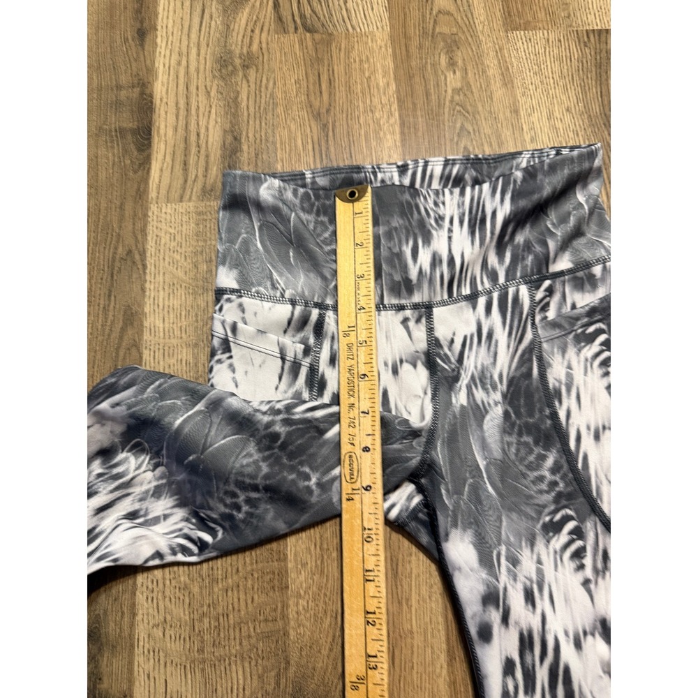 Bebe Sport Leggings Women Size S Grey Animal Print Activewear Pockets Pocketed - Picture 8 of 11